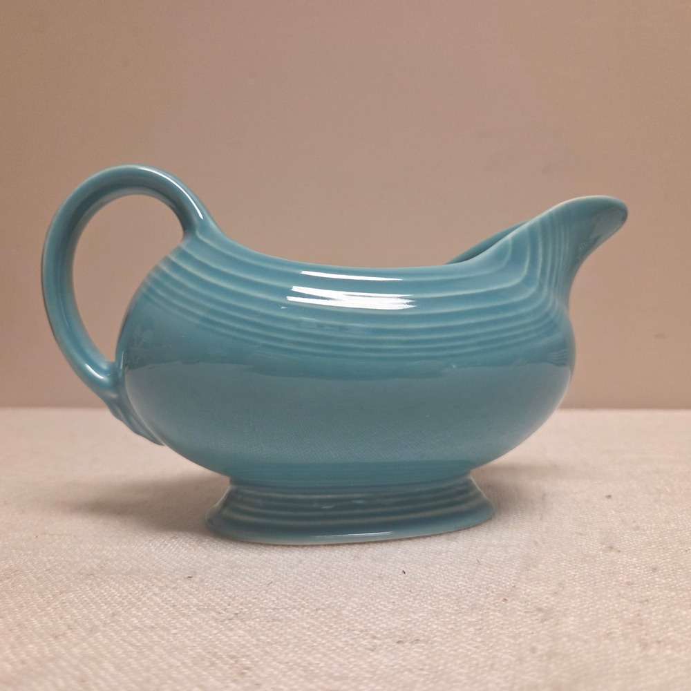 Fiesta Homer Laughlin Turquoise Gravy Boat Ceramic Turquoise Made in USA